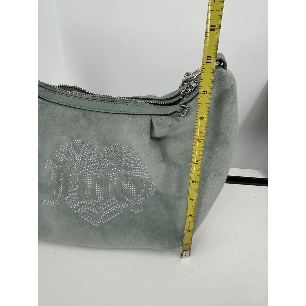 Juicy Couture Queen Couture Hobo Shoulder Bag Green Chain Handle Y2K‎ Style